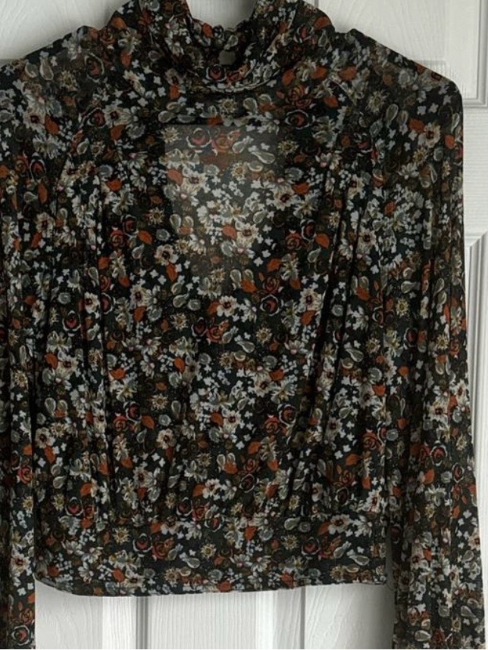 Free People Floral Mesh Top. Sz L